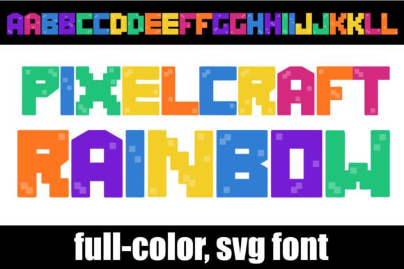 Pixelcraft Rainbow: A Colorful Typeface for Creative Crafters